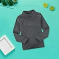 thumbnail image 4 of PINQI Kids Fall Winter Blouse Baby Girls Boys High Neck Candy Color Children's Long Sleeve Base T Shirt for 2 To 7 Years Fall Spring Clothes(a-Dark Gray,2-3 Years), 4 of 4