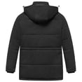 thumbnail image 2 of Chrisuno Jackets for Men Big and Tall Coats Winter Long Parka Men's Jacket Thicken Warm Waterproof Hooded Snow Coat Black 6X, 2 of 5