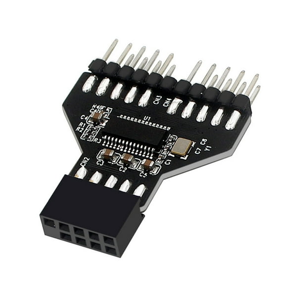 Motherboard USB 9Pin Interface Header Splitter 1 to 2 Extension Adapter for PC