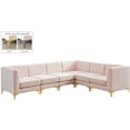 thumbnail image 1 of Meridian Furniture Alina Pink Velvet Modular Sectional, 1 of 27