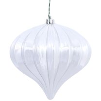 Vickerman 5.7" Silver Shiny Onion Christmas Ornament, UV treated, Set of 3