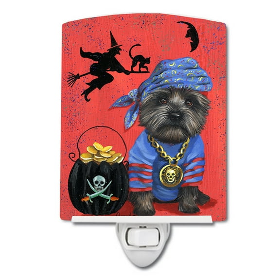 Caroline's Treasures PPP3044CNL Cairn Terrier Black Pirate Halloween Ceramic Night Light, 6x4x3", multicolor