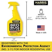 Harris Bed Bug Killer, Liquid Spray with Odorless and Non-Staining Formula (Quart)