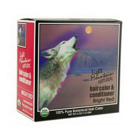 Light Mountain Natural Hair Color And Conditioner, Bright Red - 4 Oz, 3 Pack
