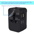thumbnail image 2 of Travel Adapter, Worldwide All in One International Power Adapter Universal Adapter Plug with 2.1A Dual USB Charging Ports for Asia Europe UK AUS and USA (Black), 2 of 4