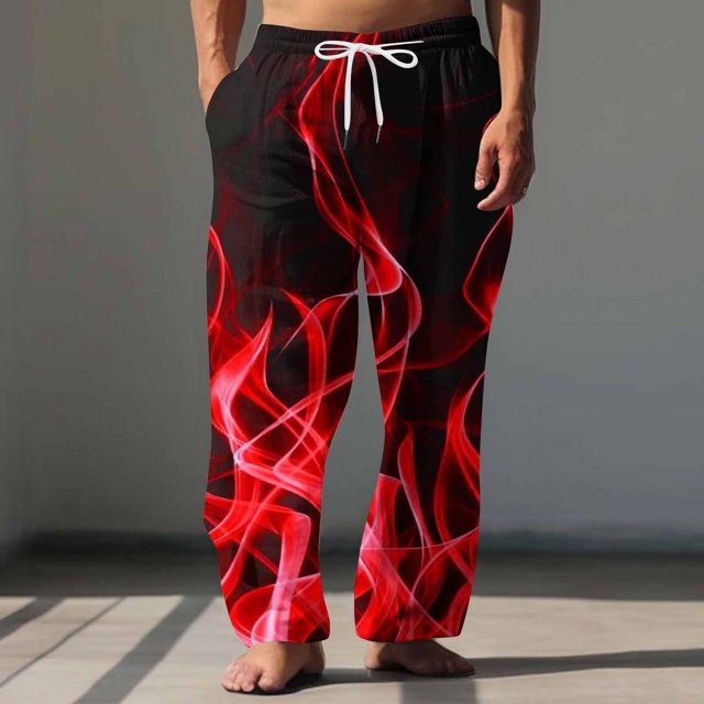 Pantalones largos para hombre, cintura elástica, transpirables, cómodos, suaves, informales, de playa, de poliéster.