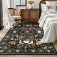 thumbnail image 4 of Lahome Decor 5'x7' Boho Bird Area Rugs,Floral Rug for Living Room Machine Washable,Soft Indoor Carpet,Non-Slip Low Pile for Bedroom Dining Room Playroom Office,Black, 4 of 9