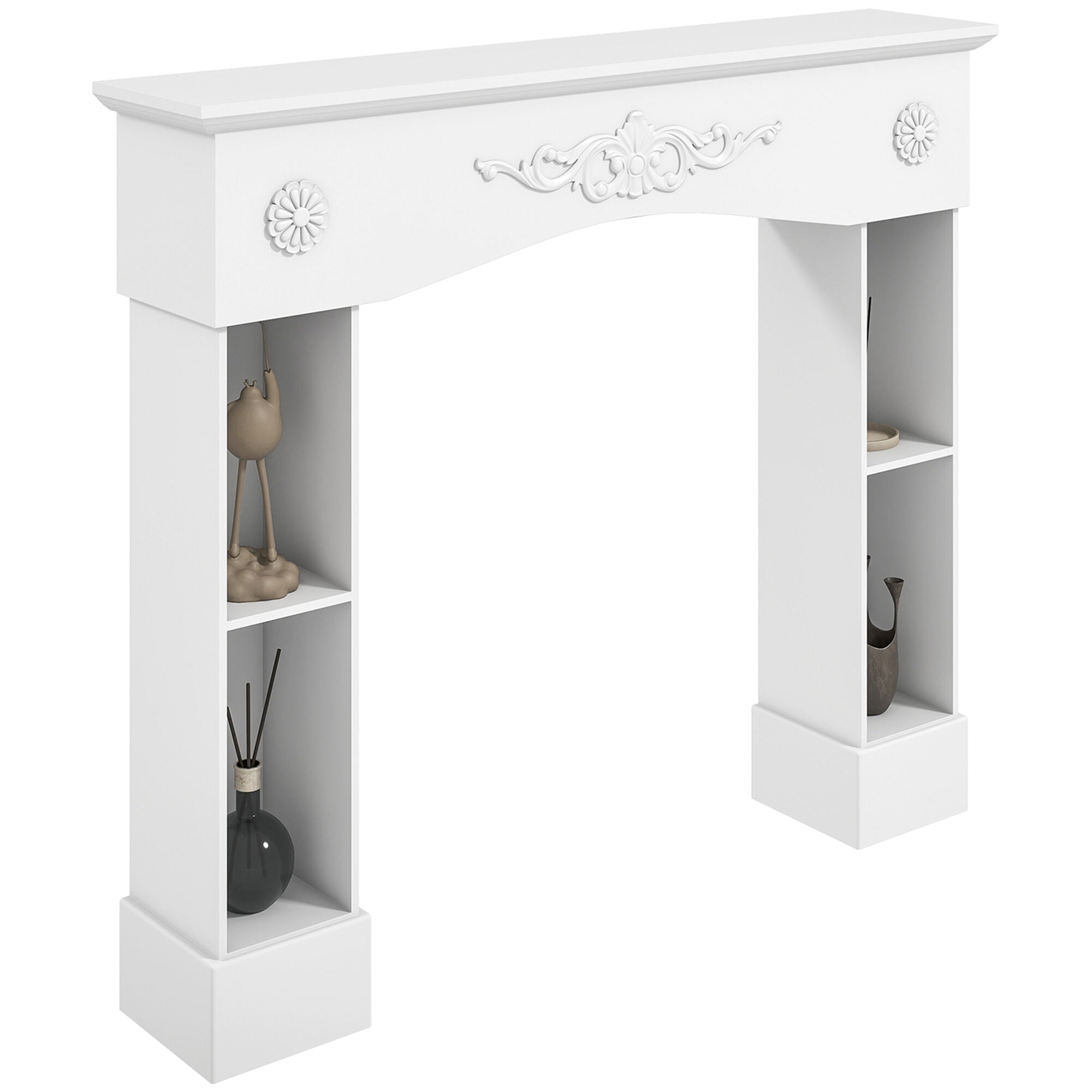 Indoor Fireplaces Freestanding Fireplace Surround with Leg for Electric Fireplaces,Gas Indoor Fireplaces