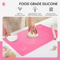thumbnail image 2 of Silicone Baking Mat for Pastry Rolling with Measurements, Liner Heat Resistance Table Placemat Pad Pastry Board, Reusable Non-Stick Silicone Baking Mat for Housewife, Cooking Enthusiasts (Pink), 2 of 7