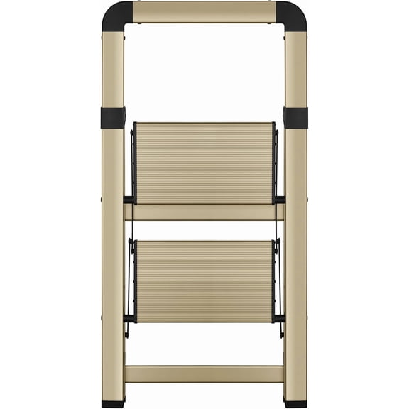 Step Ladder Folding 2-Step Finish Aluminum Foldable Step Ladders,Anti-Slip for Home & Kitchen Office 330 lbs