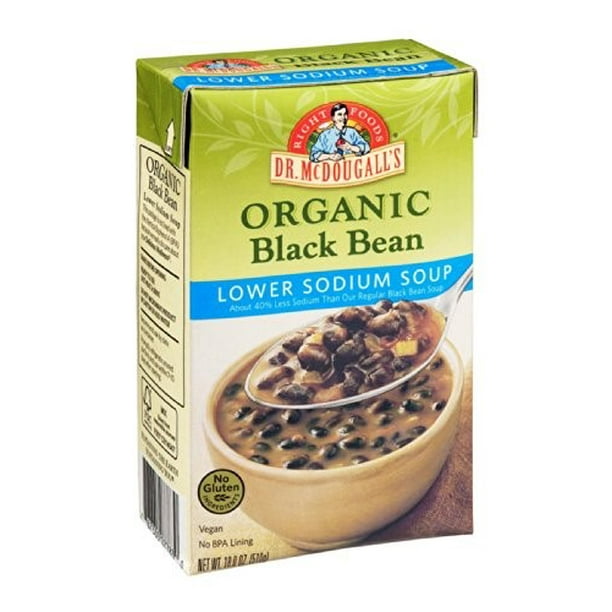 Dr. McDougall's Organic Black Bean Lower Sodium Soup Case of 6 18