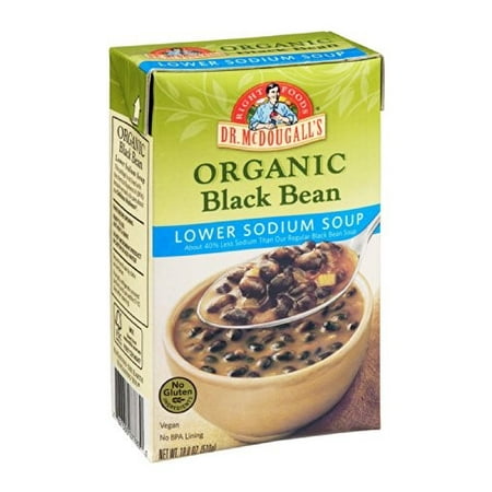 Dr. McDougall's Right Foods Organic Lower Sodium Soup, Black Bean, 18