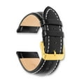 thumbnail image 3 of 24mm Black Oil Tanned Lthr Gold-tone Buckle Watch Band, 3 of 6