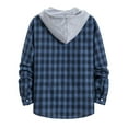 thumbnail image 3 of DDAPJ pyju Flannel Plaid Hooded Shirt for Men 2025, Drawstring Long Sleeve Shacket Jacket Regular Fit Button Down Shirt Jackets Fall Fashion Outerwear, 3 of 4