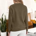 thumbnail image 4 of ManxiVoo Women Fleece Lined Sweatshirt Round Neck Casual Warm Pullover Without Hood For Cold Weather Comfort and Outdoor Activities L Size Bronze, 4 of 5