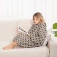 thumbnail image 4 of Brown Bigfoot Pattern Blanket Hoodies for Kids 6-13YR Oversize Wearable Blanket Hoodies for Boys Girls Teens, 4 of 7