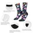 thumbnail image 4 of Balery Floral Rabbit Calcetas Largas con Estampado para Hombre y Mujer – Suaves y Transpirables, Talla Única (US 5-11), 4 of 6