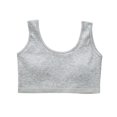 thumbnail image 2 of RXIRUCGD Girl's Primary And Secondary School Solid Color Comfortable Camisole Bra( Gray, Size:13 Years ), 2 of 5