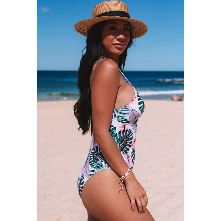Palm leaf hotsell print swimsuit