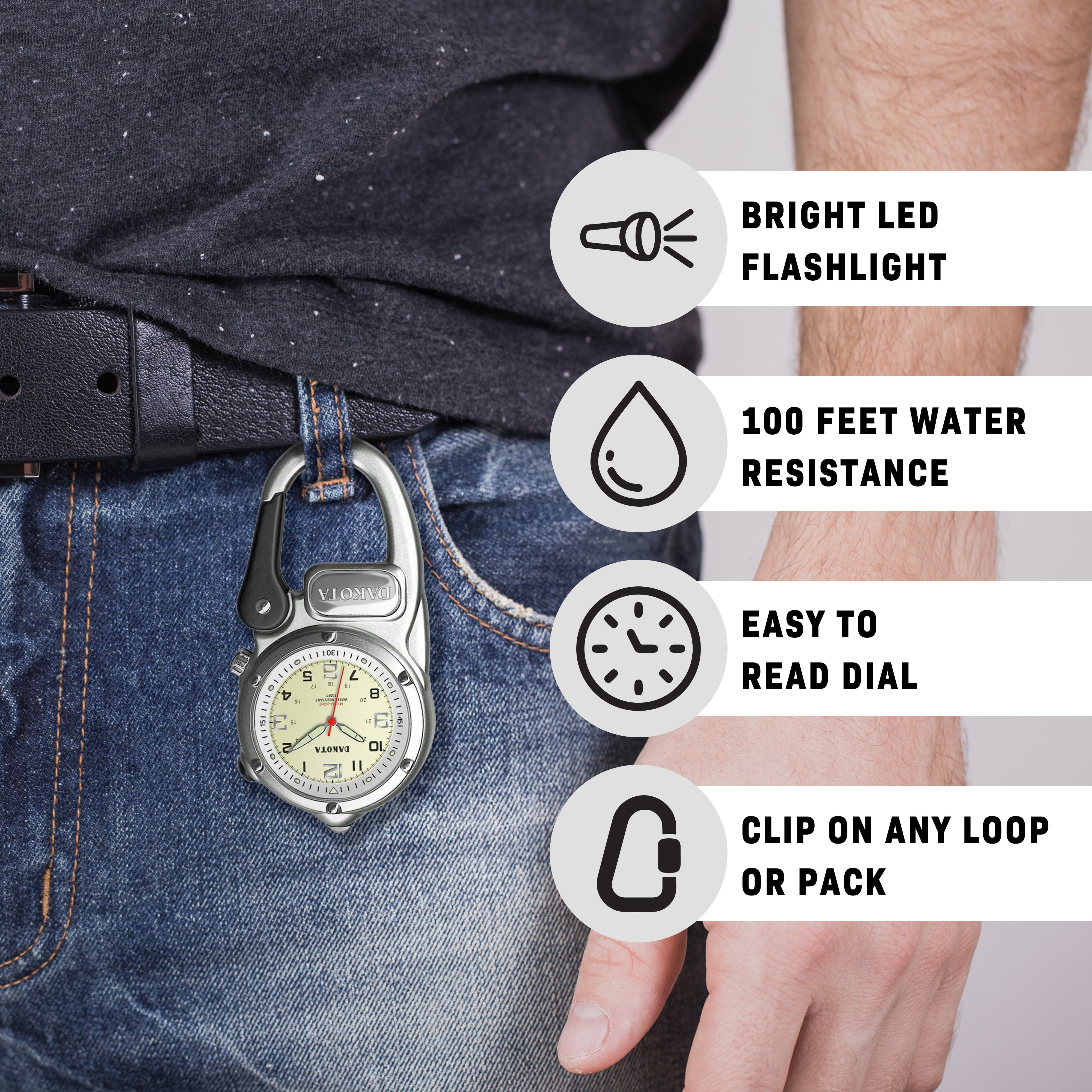 Dakota Mini Clip Microlight, Tactical Clip-On Watch with LED Flashlight, Outdoor Gifts - Walmart.com Dakota Mini Clip Microlight, Tactical Clip-On Watch with LED Flashlight, Outdoor Gifts - Walmart.com