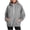Gray, variant on AKOEE Half Zip Oversized Hoodies for Women with Pocket High Neck Hooded Sweatshirt Jacket Casual Long Sleeve (L, Black)
