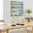 thumbnail image 6 of Danya B. Eduardo Midcentury Modern Geometric Sculpted Gold and Black Candlestick Candle Holders - Set of 3, 6 of 9