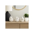 thumbnail image 4 of Decorative Resin Bird Object for Home Decor - Sculptural Figurine for Bathroom, Office, and Living Room Accent - Ornaments for Shelf, Desk, or Coffee Table Decor - Set of 3, 5", Ivory & Tan, 4 of 16