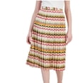 thumbnail image 1 of Tahari Womens Printed Pleated Midi Skirt, beige, 14, 1 of 1