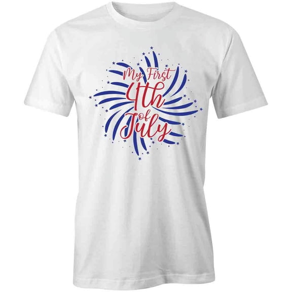My First 4th Of July T-Shirt | Patriotic American White Tee Gift