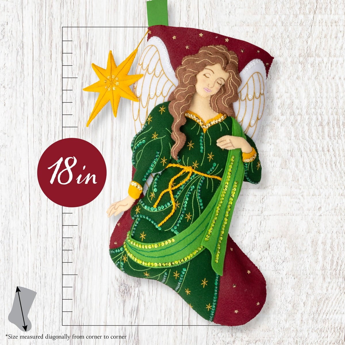 Bucilla Santa's Heavenly Blessings 18 in Multicolor Felt Stocking Kit