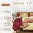 thumbnail image 6 of Christmas Gingerbread Man Bedding Duvet Cover Set Full Size 4 Pieces Red Buffalo Plaid Retro Funny Bedding Set with Zipper Closure, 1 Comforter Cover 86x86 Inches 1 Flat Sheet & 2 Pillow Cases, 6 of 7