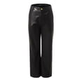 thumbnail image 5 of vigerkar Women's Faux Leather Pants Button PU Jeans Straight Wide Leg Trousers with Pockets (Black, XXL), 5 of 8