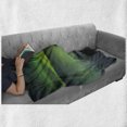 thumbnail image 6 of Aurora Borealis Soft Flannel Fleece Blanket, Magic Nature Panorama Coastline Oval Energy Sky Mist Picture, Cozy Plush for Indoor and Outdoor Use, 70" x 90", Lime Green Almond Green, by Ambesonne, 6 of 6