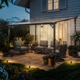 thumbnail image 4 of Gotland 10 FT x 12 FT Pergola, Lean to Gazebo with Ground Anchor Sturdy Structure, Outdoor Gazebo with Sloped Roof, Galvanized Steel Metal Pergola, Wall Mounted Gazebo for Backyard Deck Black, 4 of 5