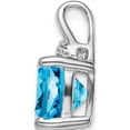 thumbnail image 2 of 14K White Gold Cushion Blue Topaz And Diamond Pendant (Width 8.2) (Length 14.5) - Jbsp, 2 of 5