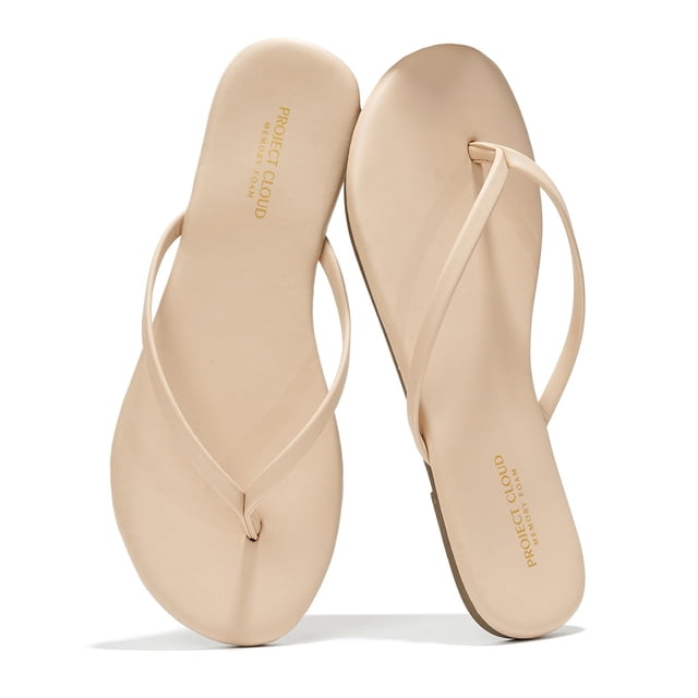Sandalias tipo flip flop Project Cloud color beige de cuero vegano talla 9