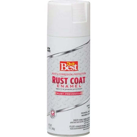 Do it Best Rust Coat Aerosol Enamel, SAT WHT Rust Spray Paint