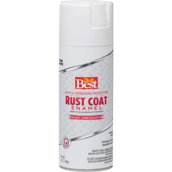 Do it Best Rust Coat Aerosol Enamel, SAT WHT Rust Spray Paint