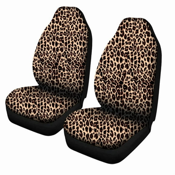 Animal Print Car Front Seat Covers Set of 4 Cheetah Pattern Vehicle Seat Protector Car Covers for Cars Sedan SUV