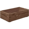 Hubert Rectangular Early American Stained Wood Crate - 19 3/4"L x 11 1/4"W x 5 7/8"H
