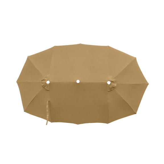 MISSMILE 15Ft Patio Umbrella Replacement Canopy for 12 Ribs,Double-Sided Khaki Fabric Top Cover,Outdoor Market Umbrella Shade