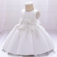 thumbnail image 4 of JAHH Flower Girl Dresses for Wedding Kids Girls Sleeveless Ruffled Princess Bridesmaid Pageant Gown Birthday Party Wedding Dress for Wedding Holiday Partys Gowns(18-24 Months,White), 4 of 9