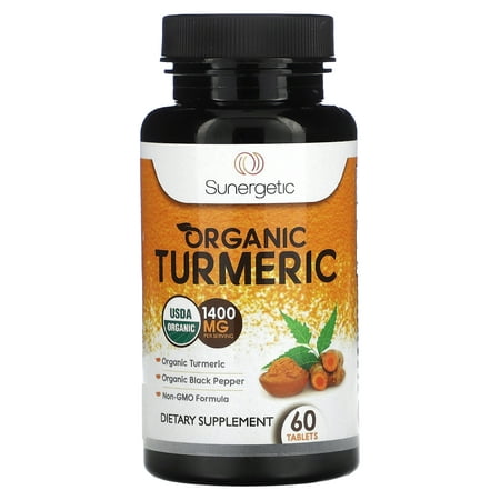 Organic Turmeric, 1400 mg, 60 Tablets, Sunergetic