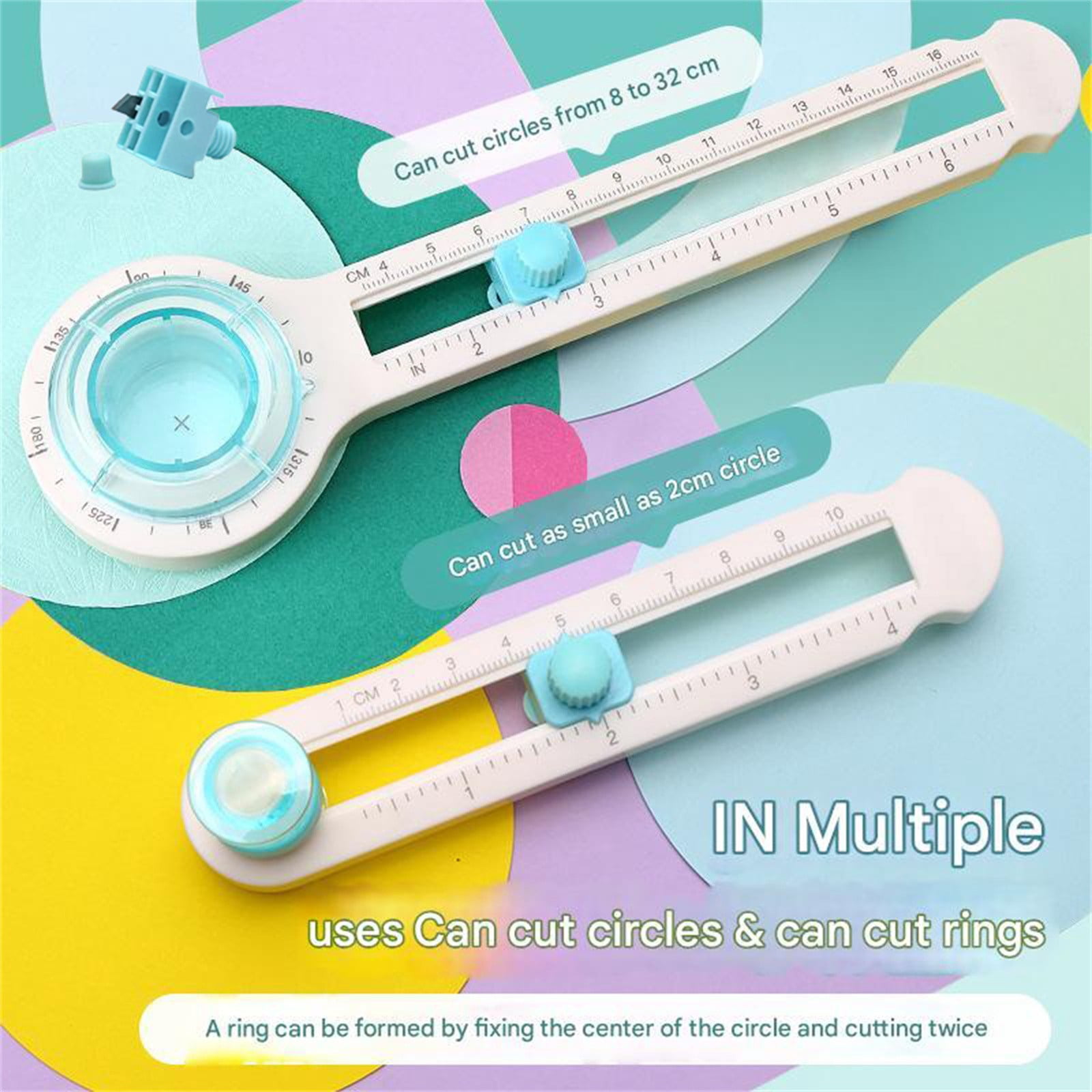KW-TRIO Adjustable Circle Cutter Multifunctional Craft Cutting Tools Paper Fabric Scrapbooking Cards Cutters for Home Study Offices