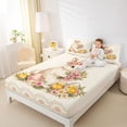 thumbnail image 3 of Erosebridal Farm Animal Rabbit Queen Sheet Sets,Rustic Flowers Kawaii Chicken Bed Set For Easter Theme Lover 4 Pieces, 3 of 6