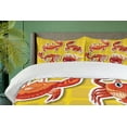 thumbnail image 4 of Ambesonne Cartoon Duvet Cover Sets, 4 Different Crabs, 2-Queen, Earth Yellow and Orange, 4 of 7