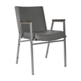 thumbnail image 2 of Flash Furniture Heavy Duty Gray Vinyl Stack Chair with Arms, 2 of 12