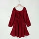 thumbnail image 4 of Vestido Largo de Manga Larga de Color Sólido de Moda Y Cómodo para las Niñas con Falda Plisada de Cinturón para Diario, Viajes, Vacaciones, Fiestas de Cumpleaños, 4 of 9