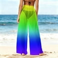 thumbnail image 6 of Levmjia Womens Swim Cover Up Pants Quick Dry Beach Vacation Pure Color Print Lightweight Sun Protection Sunscreen Wide Leg Bohemian Style, 6 of 7