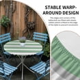 thumbnail image 4 of Green Grey Stripe Round Fitted Tablecloth with Elastic Edge, Waterproof Table Cloth Table Cover for 45"-54" Tables, Farmhouse Modern Art Striped Tablecloths for Dining Picnic Indoor Outdoor, 4 of 9